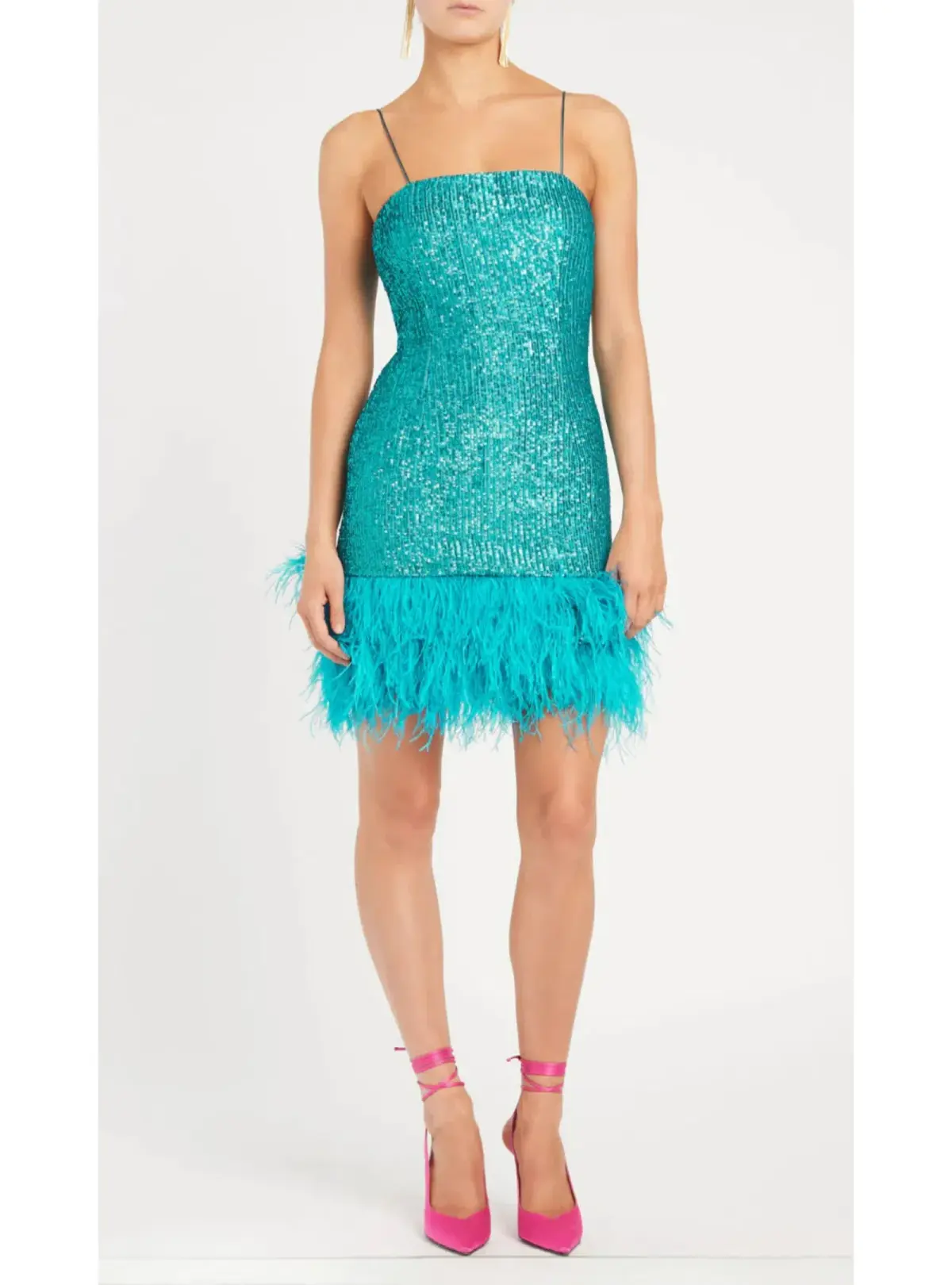 Rebecca Vallance Missing Hours Mini Dress Turquoise Size AU 14  - Image 1