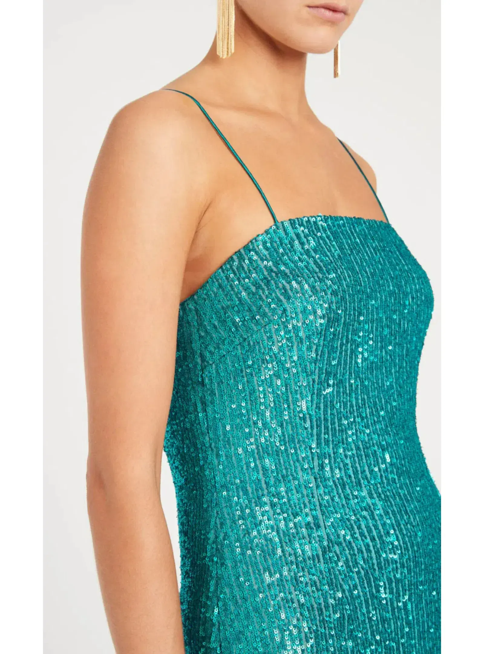 Rebecca Vallance Missing Hours Mini Dress Turquoise Size AU 14  - Image 4