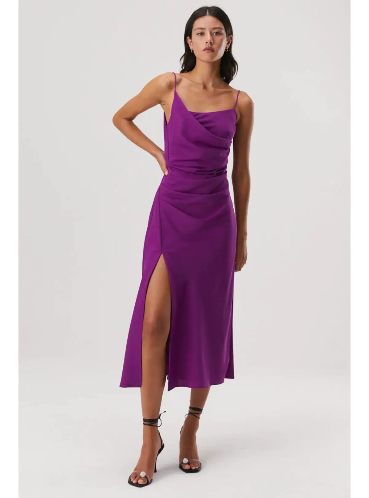 MISHA Alden Midi Dress Prism Violet Size 6/XS - Image 1