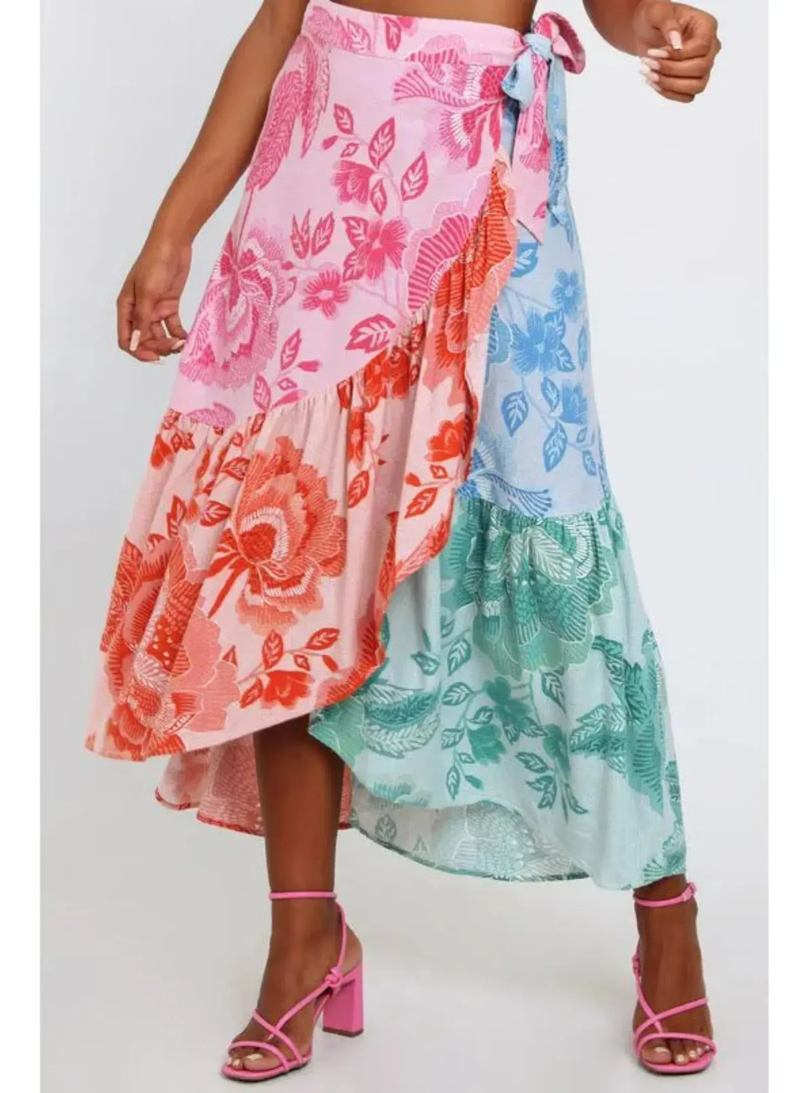 Farm Rio Flower Color Top Crop Top And Flower Colored Skirt Set Print Size S / AU 8 - Image 5