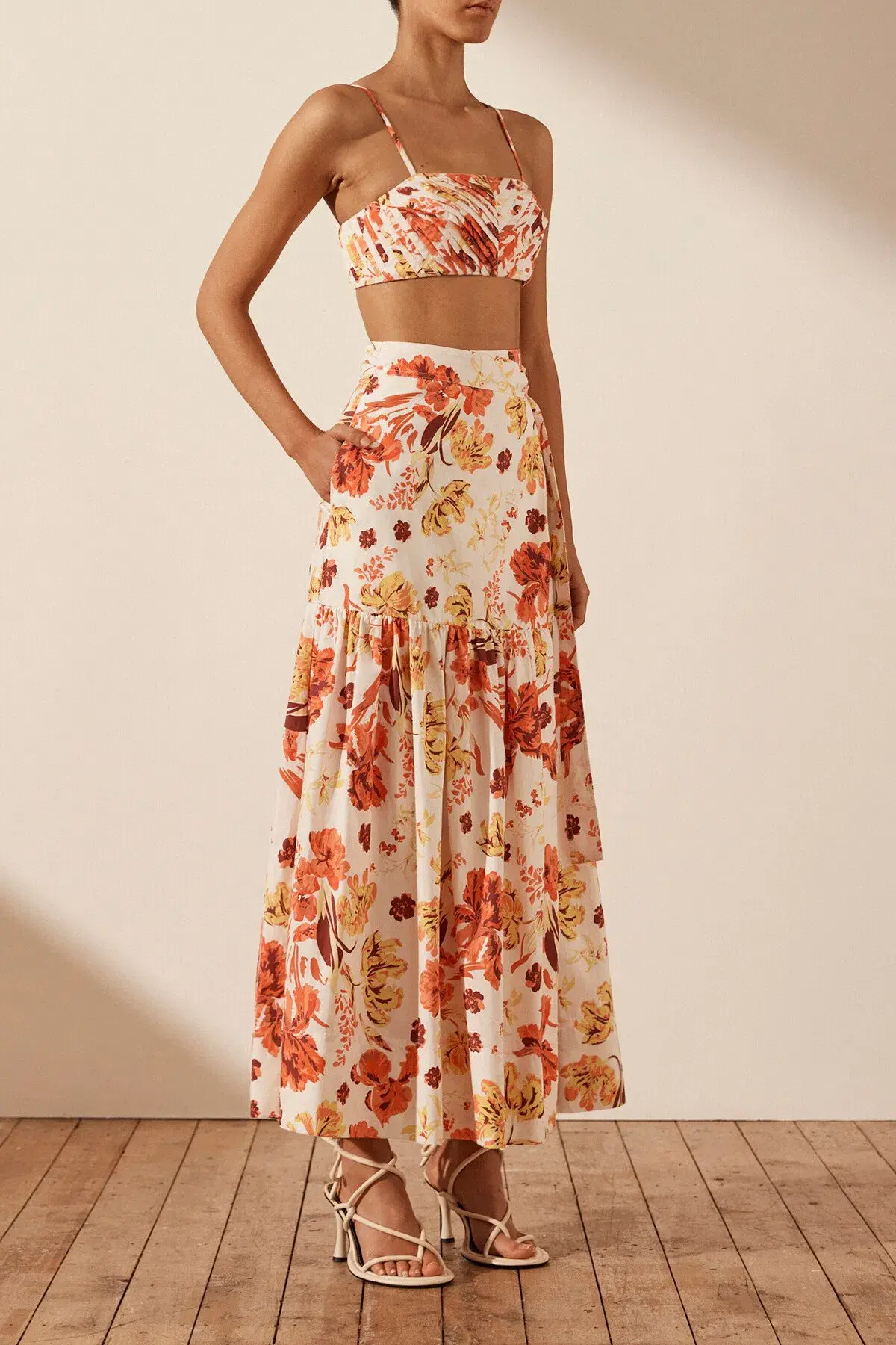 Shona Joy Kalani Maxi Wrap Skirt Floral Size AU8 - Image 1