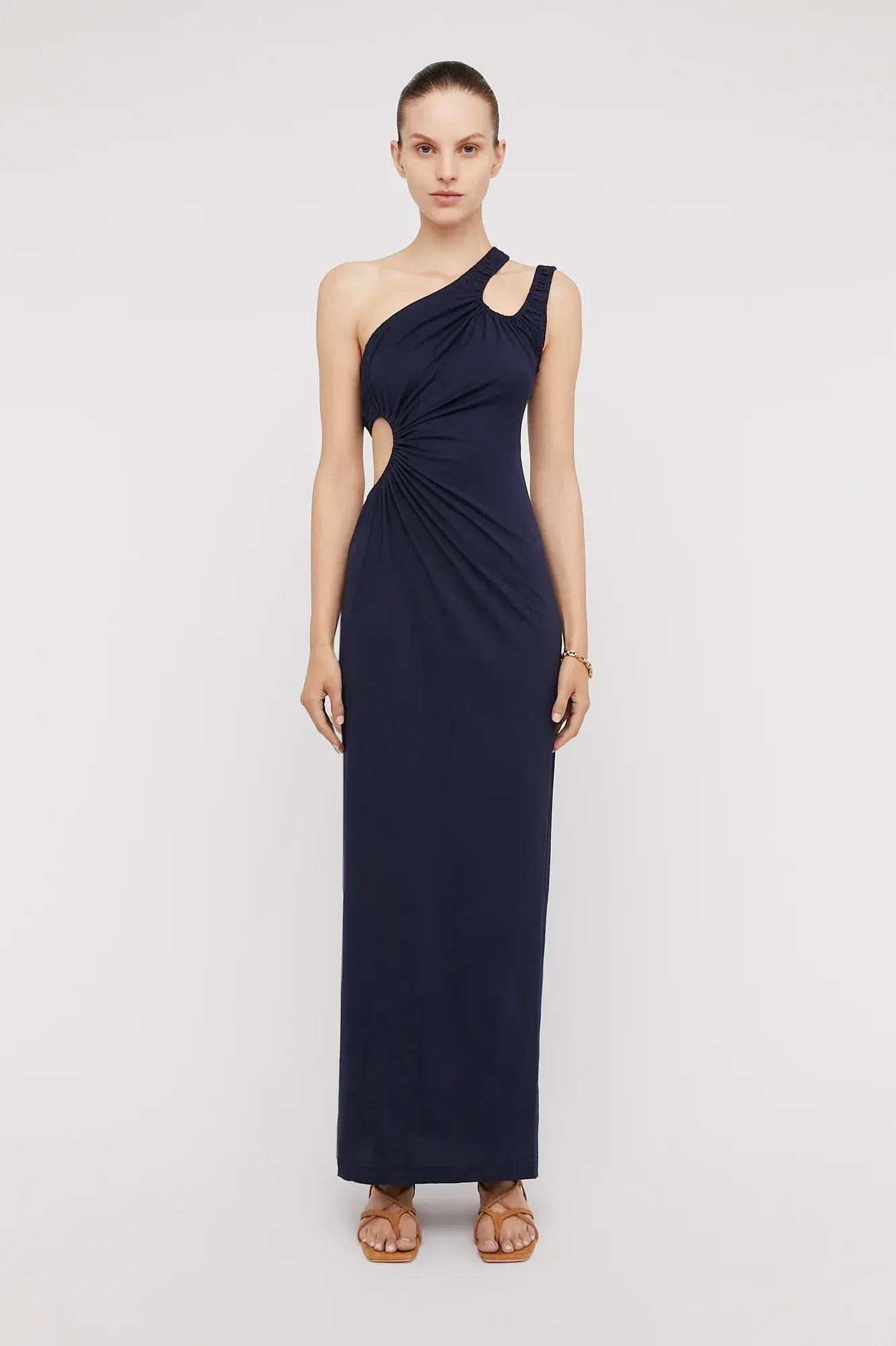 Scanlan Theodore Mercerised Cotton Dress Navy Size 10 - Image 1