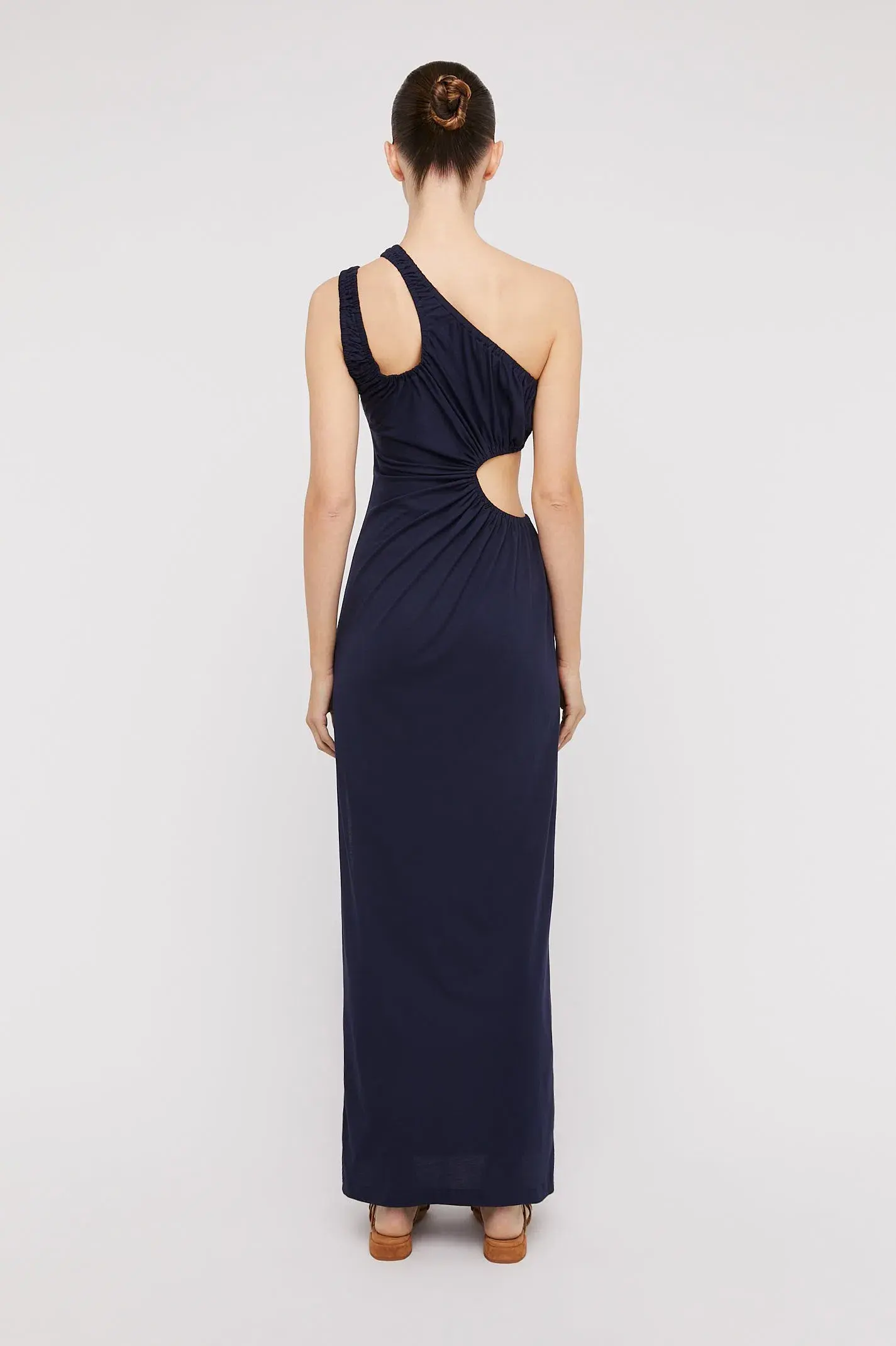 Scanlan Theodore Mercerised Cotton Dress Navy Size 10 - Image 2