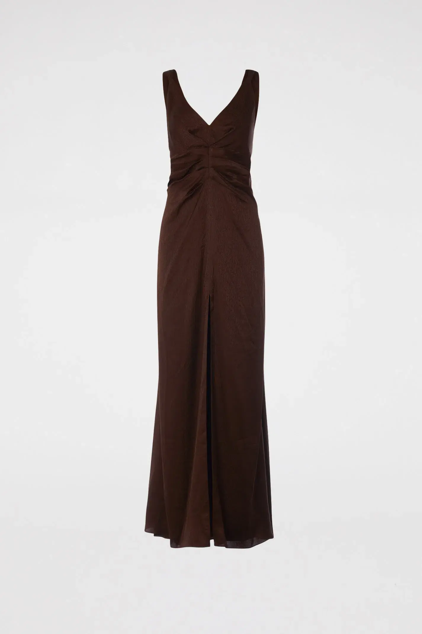 Scanlan Theodore Silk Jacquard Gown Chocolate Brown Size 10 - Image 6