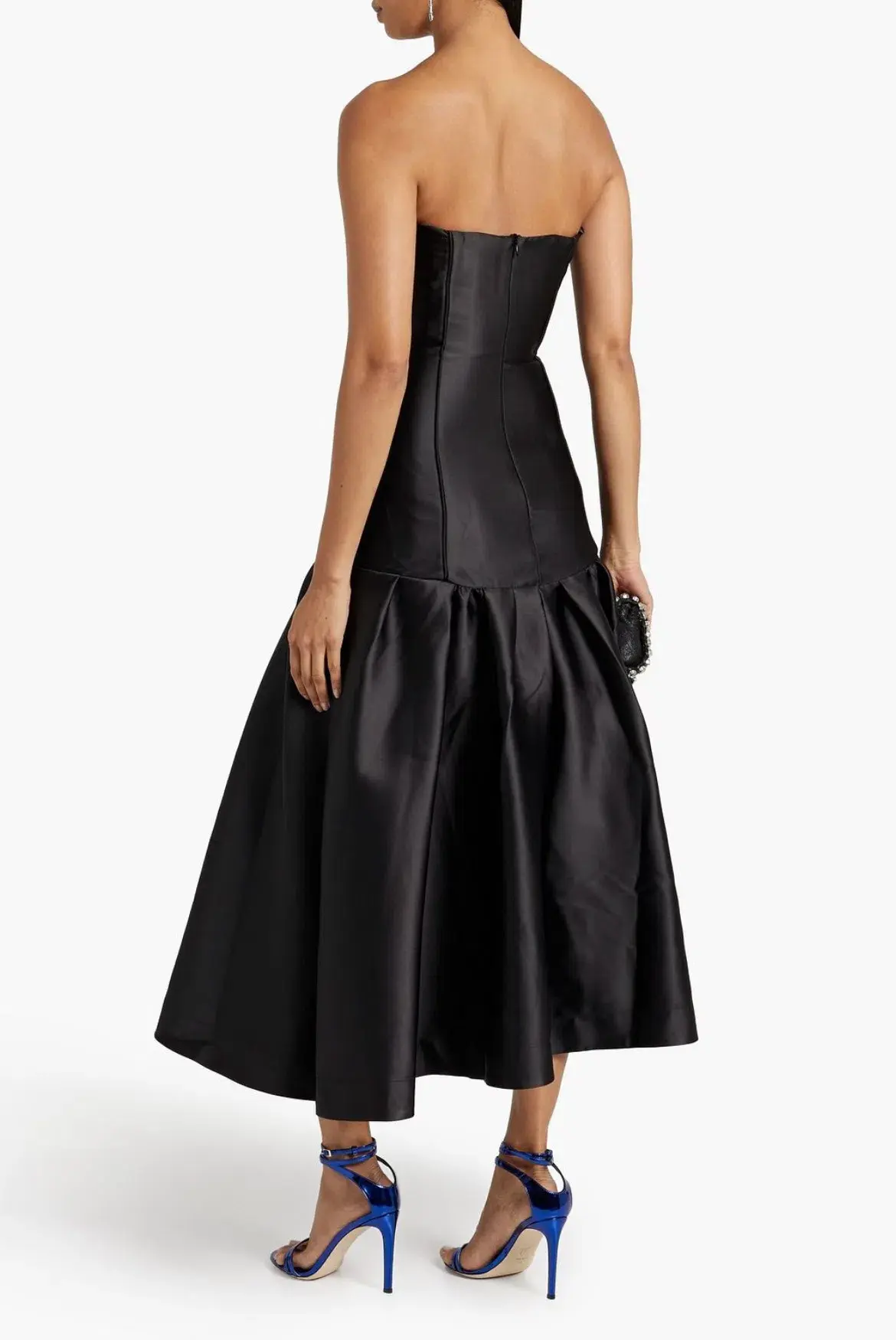 Nicholas Lumo Strapless Fluted Satin Gown Black Size US 4 / AU 8 - Image 2