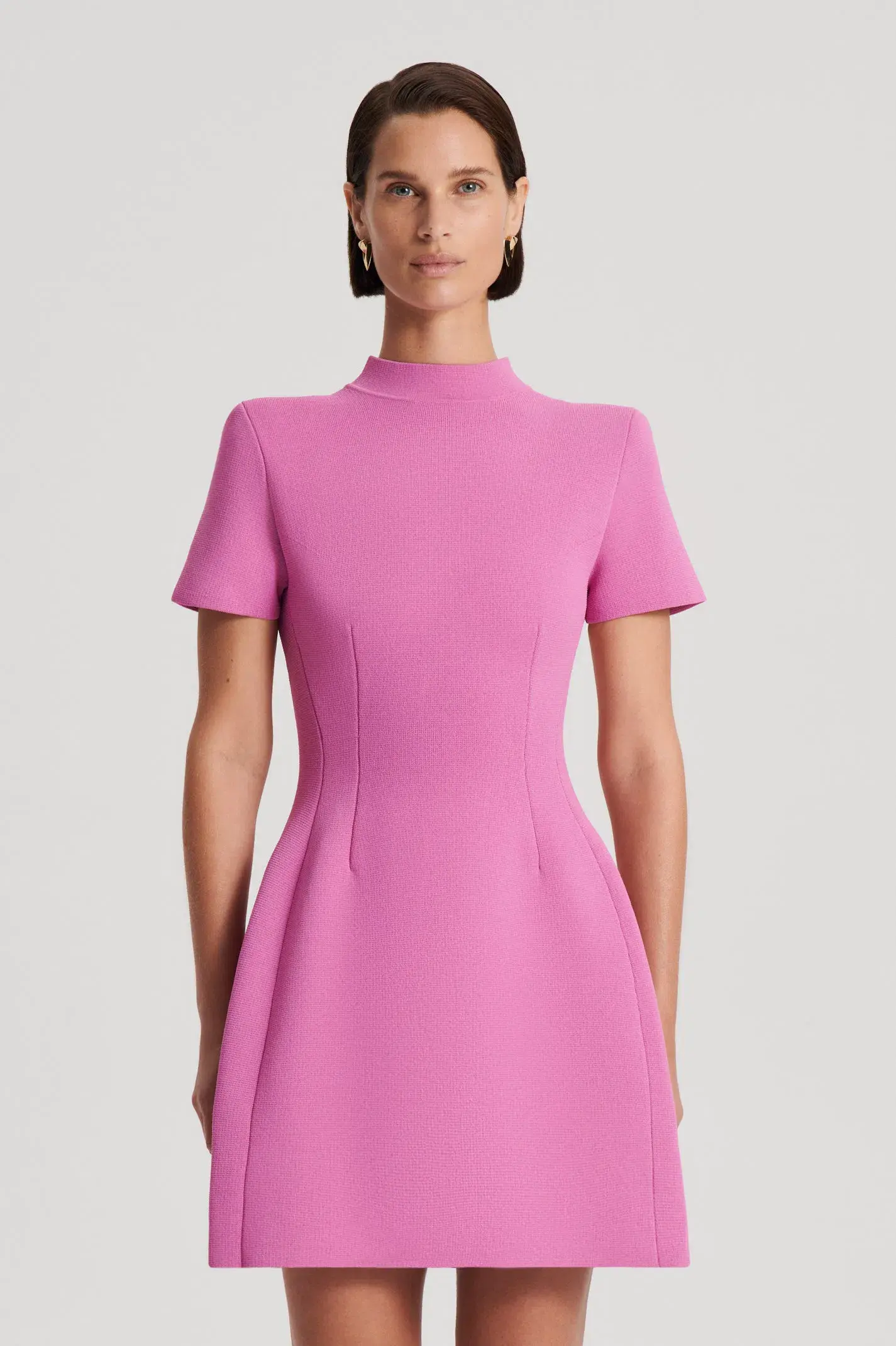 Scanlan Theodore Crepe Knit Peplum Mini Dress Peony Size XS / AU 6 - Image 1