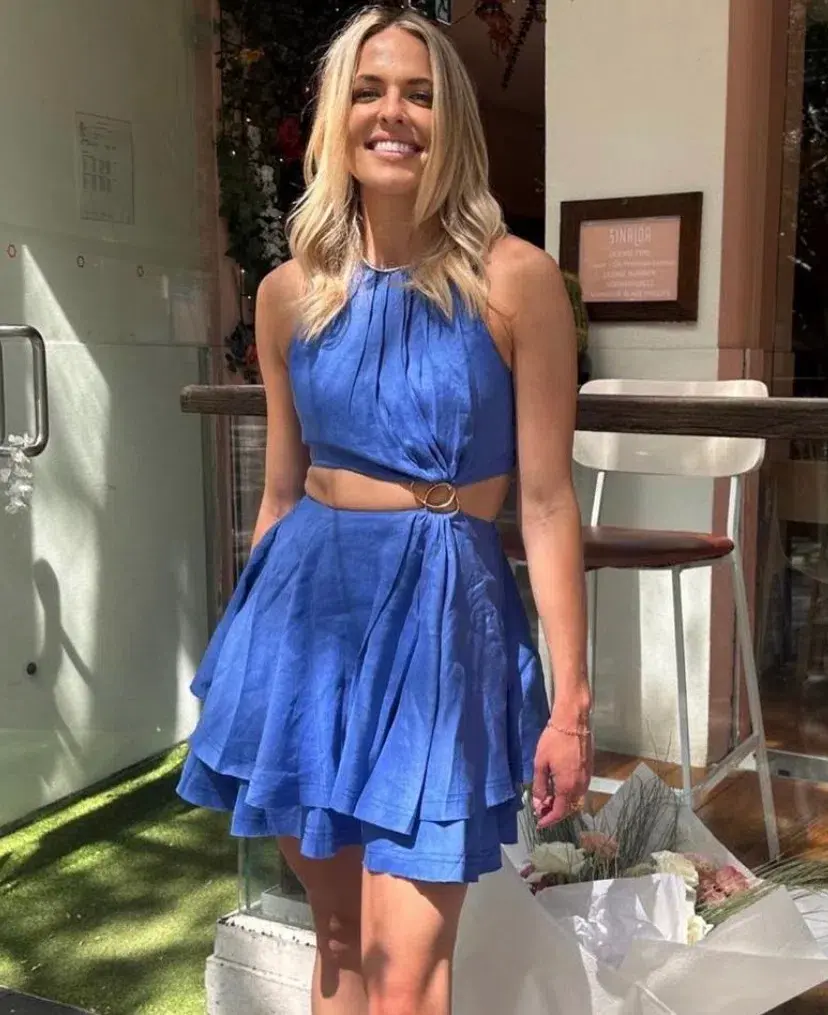 Aje Holt Cut Out Ring Mini Dress Marine Blue Size 10 - Image 4