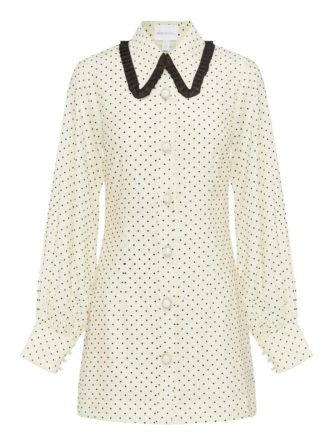Alice McCall Dream Mini Dress Polka Dot Ivory Size 4 AU - Image 4