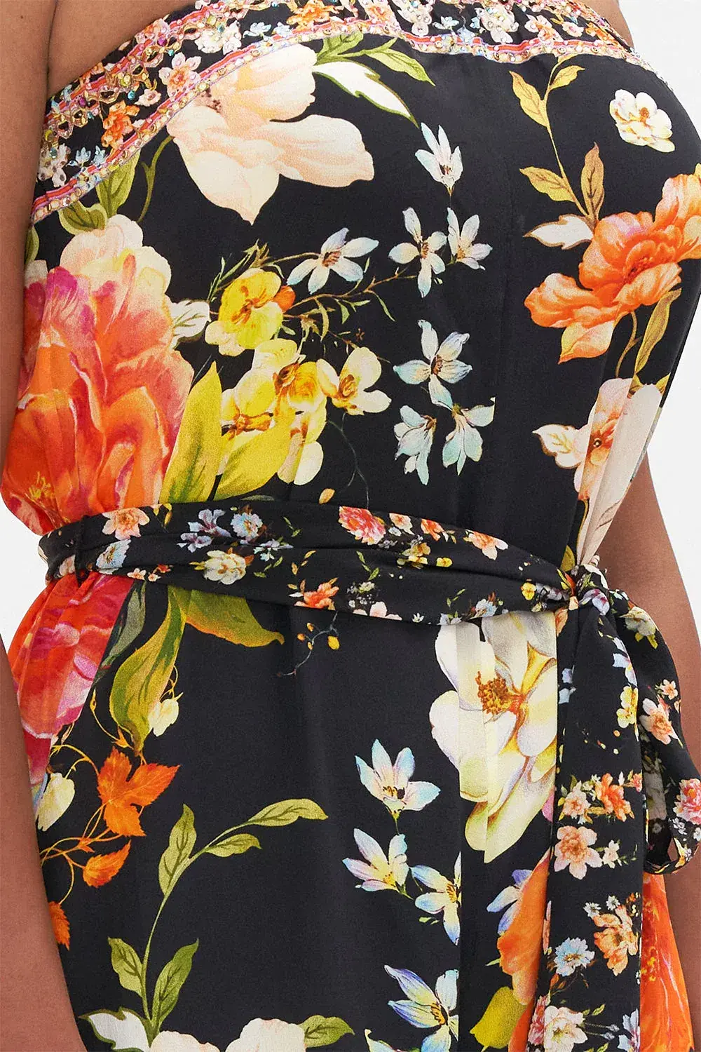 Camilla Secret History Tie Waist Strapless Jumpsuit Size XXL / AU 18 for rent on The Volte - main image