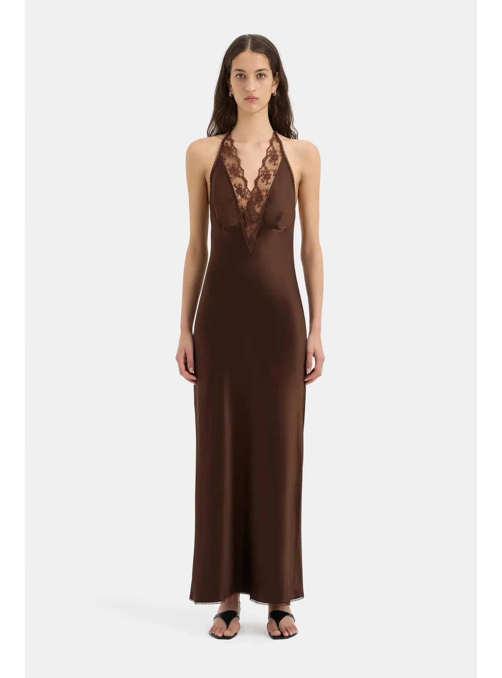Sir the Label Aries Halter Gown in Chocolate Size 2 / AU 10 - Image 1