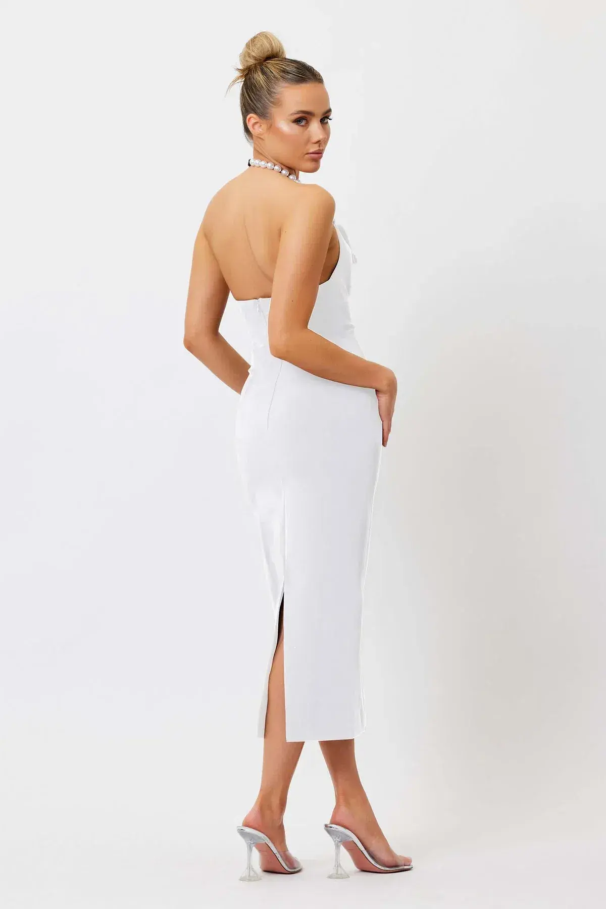 Bianca And Bridgett Mia Pearl Midi Dress White Size 4  - Image 3