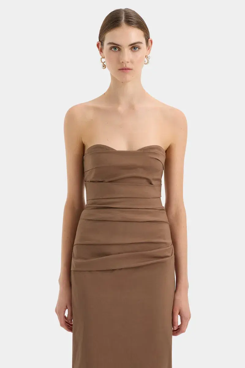 Sir the Label Alba Strapless Gown Brown Size 2/Au 10 - Image 2