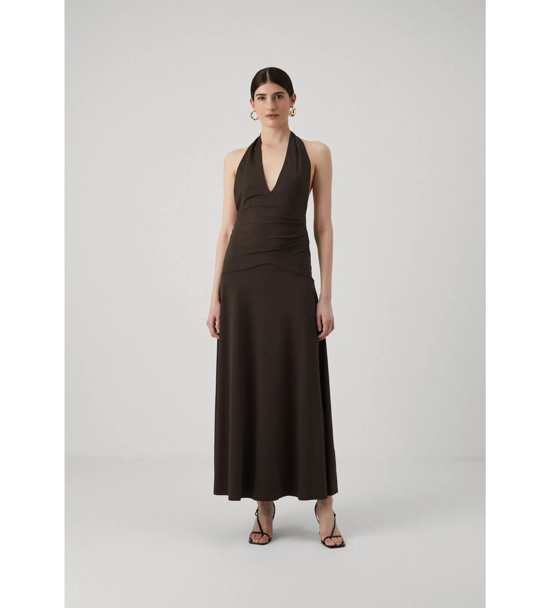 Bec & Bridge Blanche Halter Maxi Dress in Espresso Size 10  - Image 1