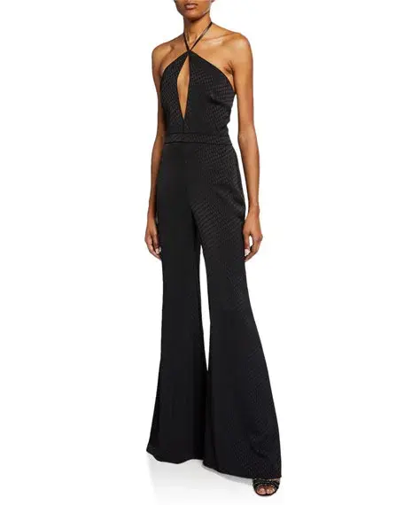Alexis Naila Wide Leg Halter Jumpsuit Black Size 10  - Image 4