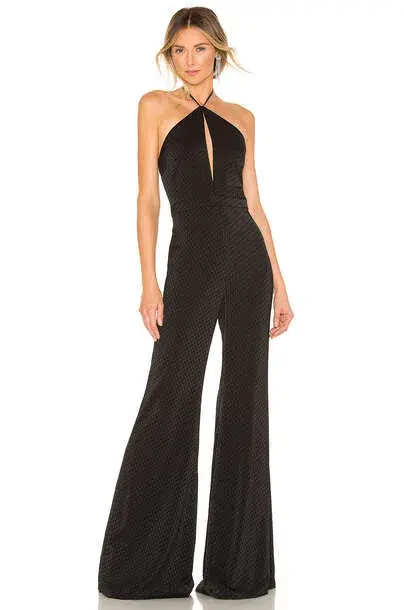 Alexis Naila Wide Leg Halter Jumpsuit Black Size 10  - Image 1