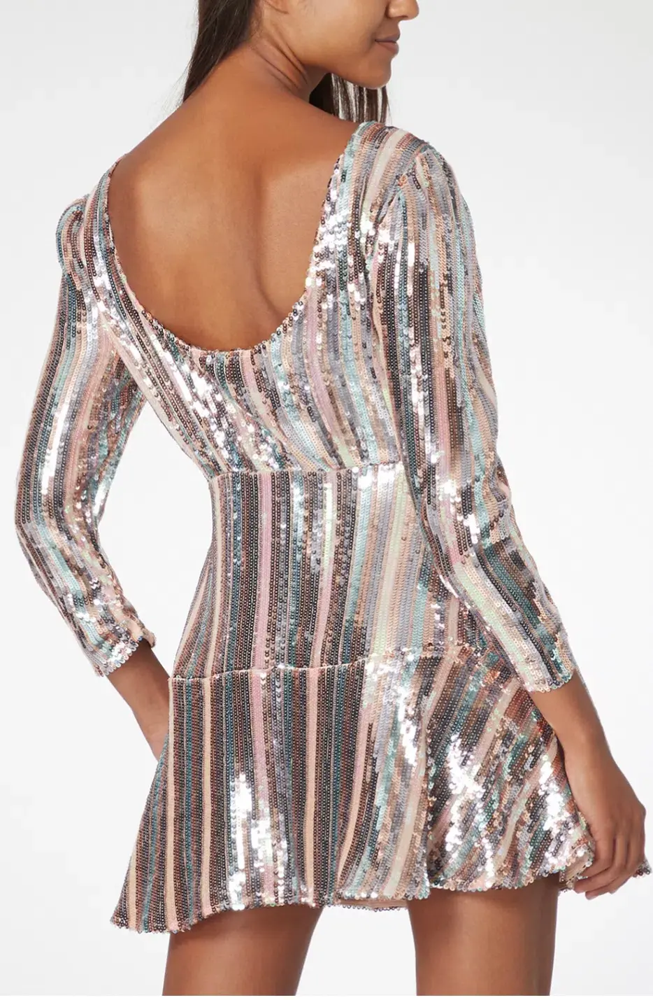 Rixo Kyla Sequin Mini Dress Multi Size 8 - Image 4