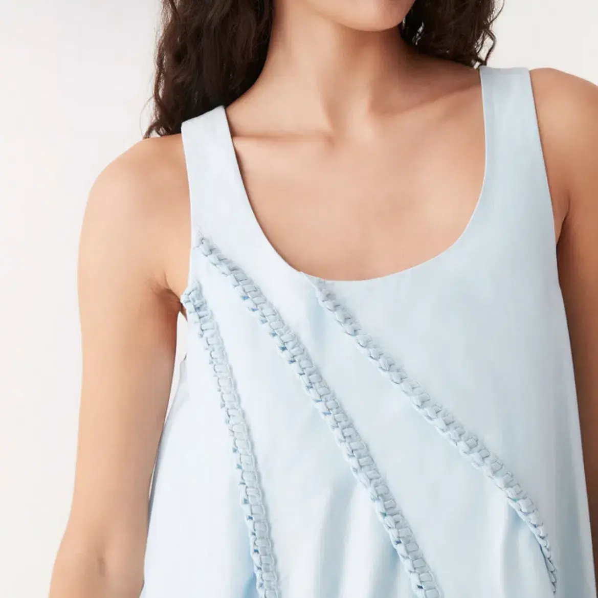 Aje Asta Whipstitch Mini Dress Pale Blue Size 8  - Image 2