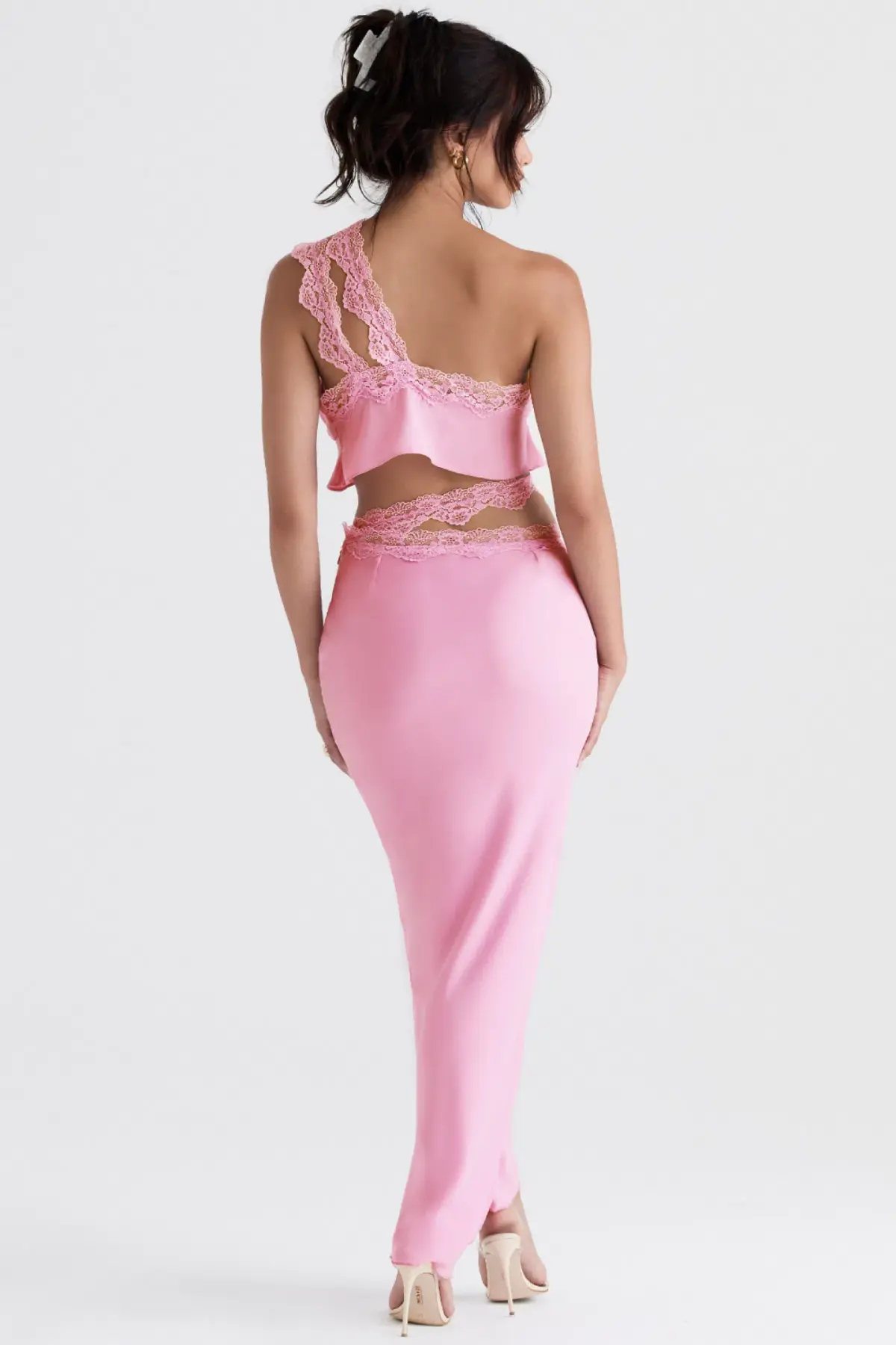 House of CB Lorena Cropped Top & Mathilda  Maxi Skirt Set Pink Size XS / AU 6 - Image 3