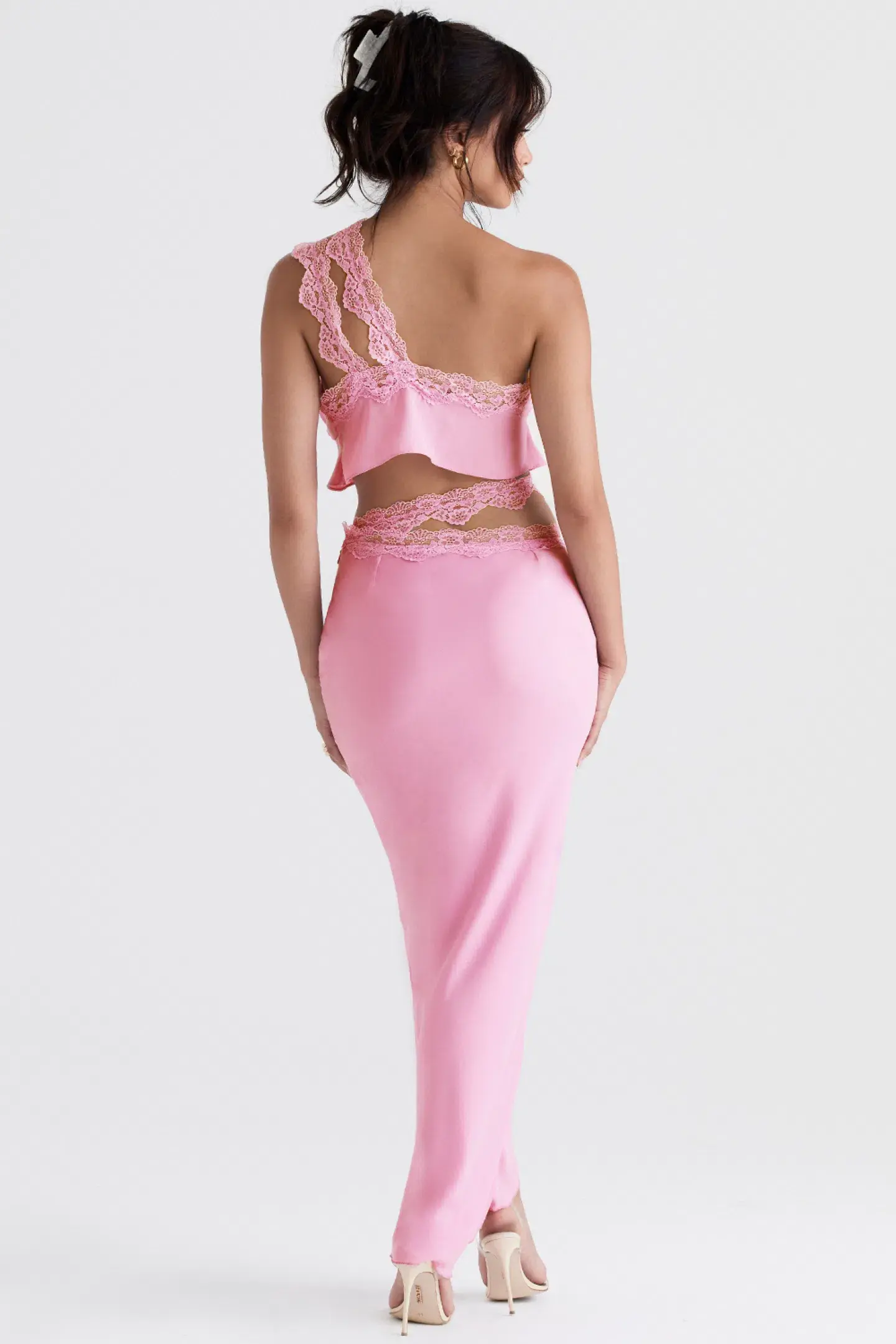 House of CB Lorena Cropped Top & Mathilda  Maxi Skirt Set Pink Size XS / AU 6 - Image 3
