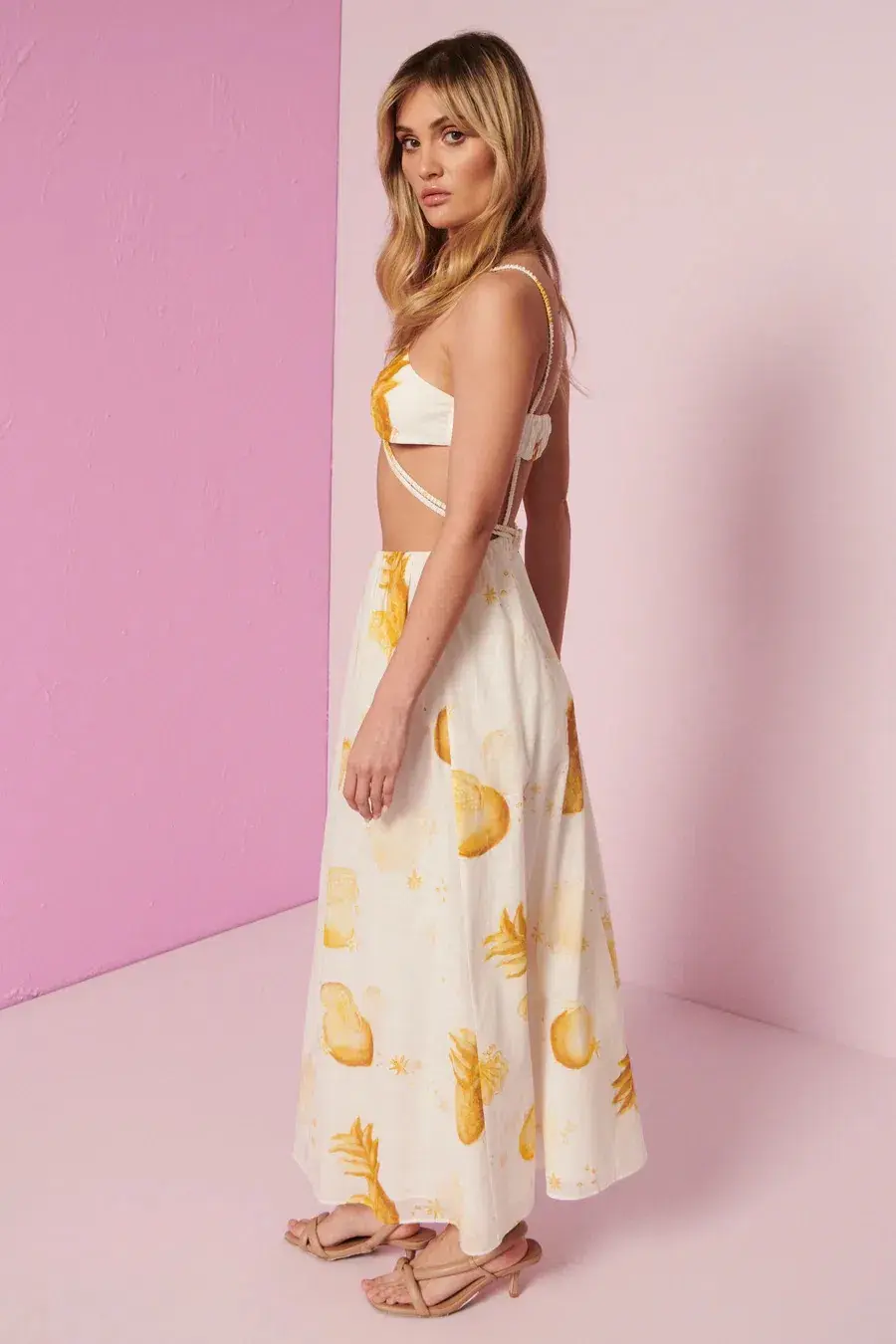 Kate Ford Aloe Braid Front Dress Print Size 10 - Image 4