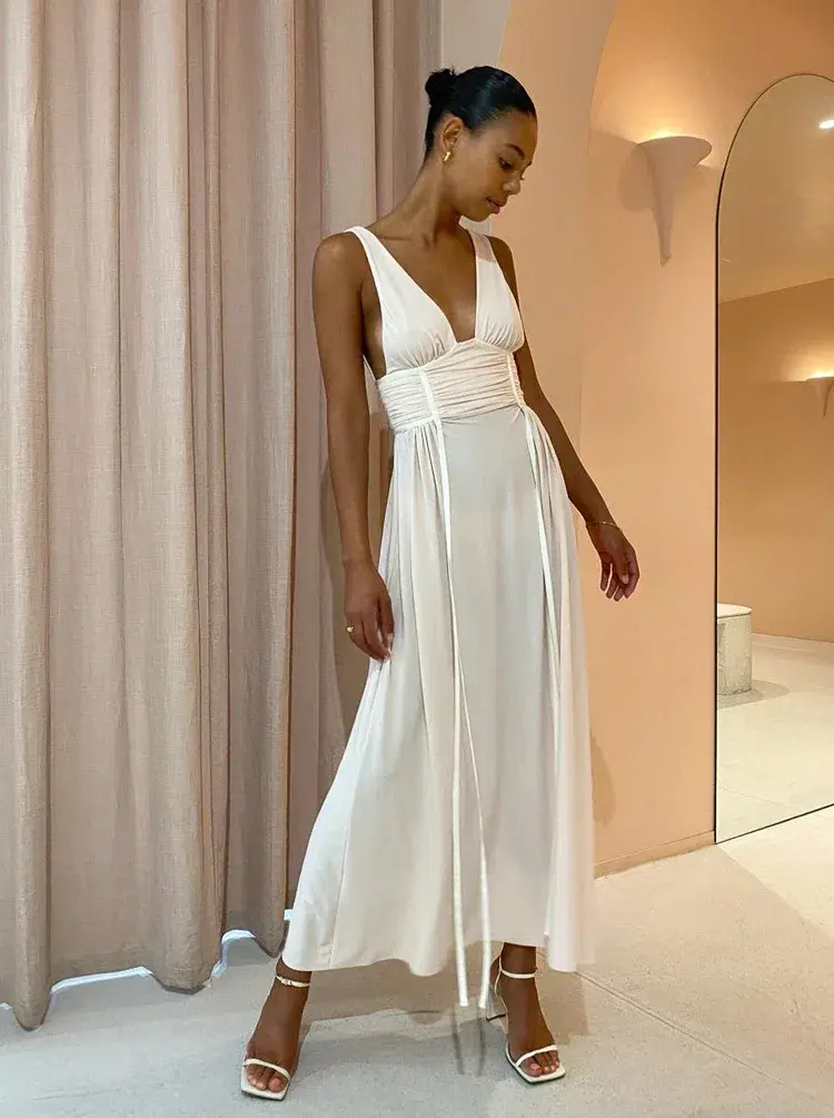 Bec and Bridge Gwen Maxi Dress In Shell Size 12 - Image 4