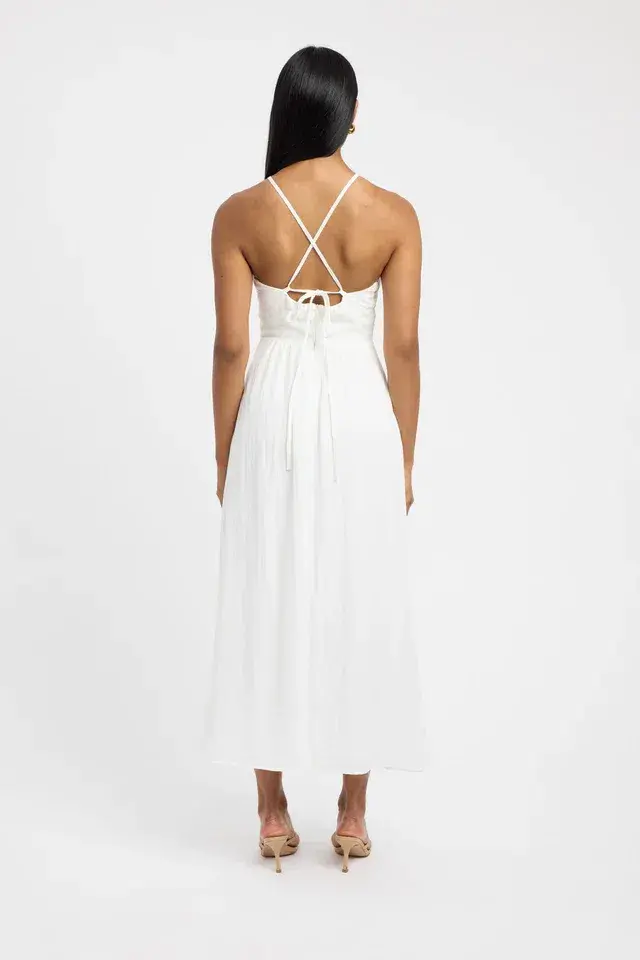 Kookai Hayman Halter Maxi Dress White Size 8  for rent on The Volte - main image