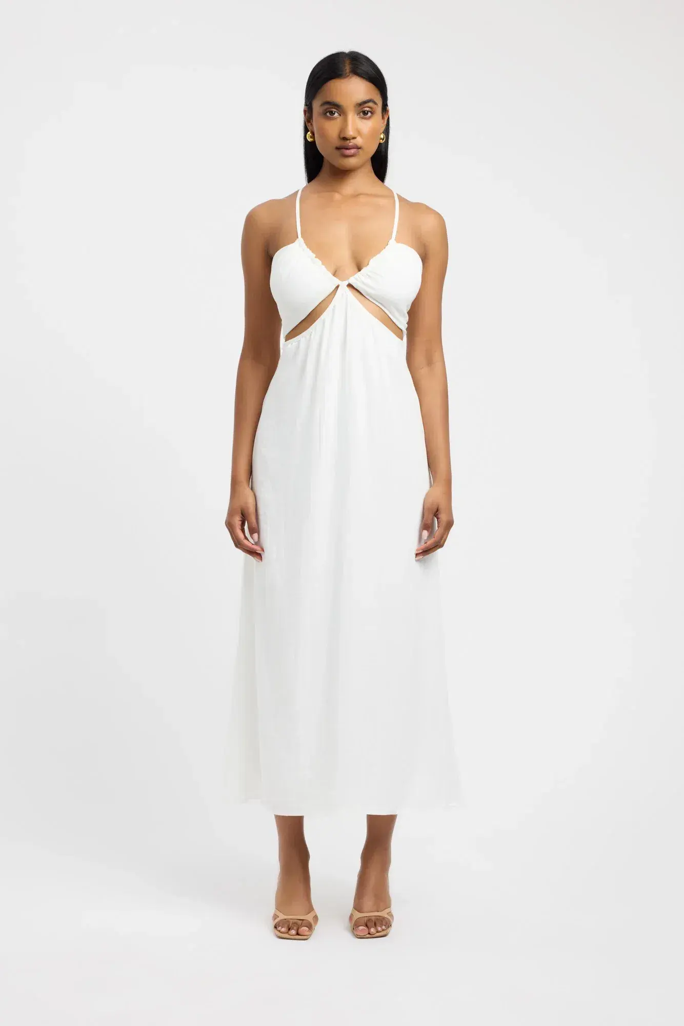 Kookai Hayman Halter Maxi Dress White Size 8  - Image 1