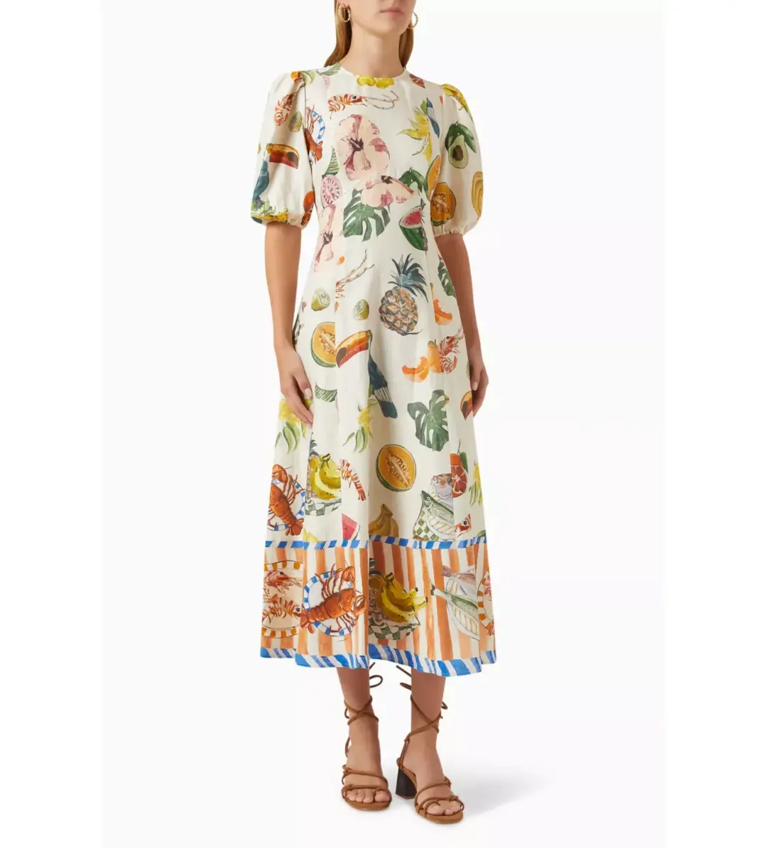 Alemais Theo Midi Dress Multi Size 6 for rent on The Volte - main image