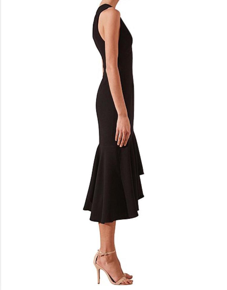 Black Shona Joy Midi Plunge Size 8 - Image 1