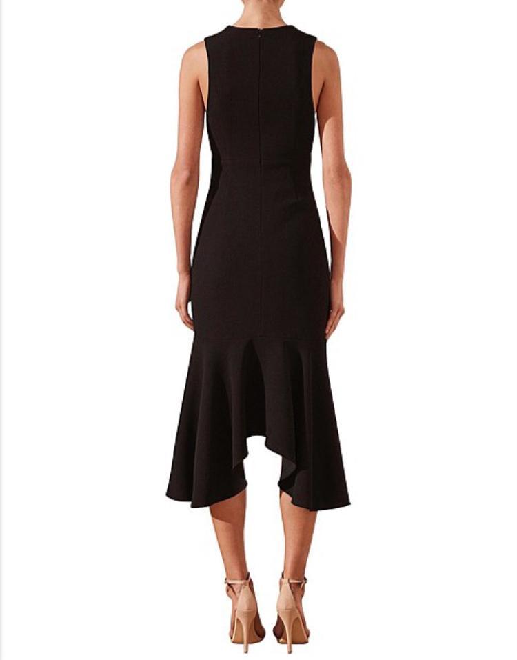 Black Shona Joy Midi Plunge Size 8 - Image 2