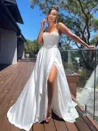 Jadore Penelope Gown Maxi Dress Ivory Size 6 - Image 2