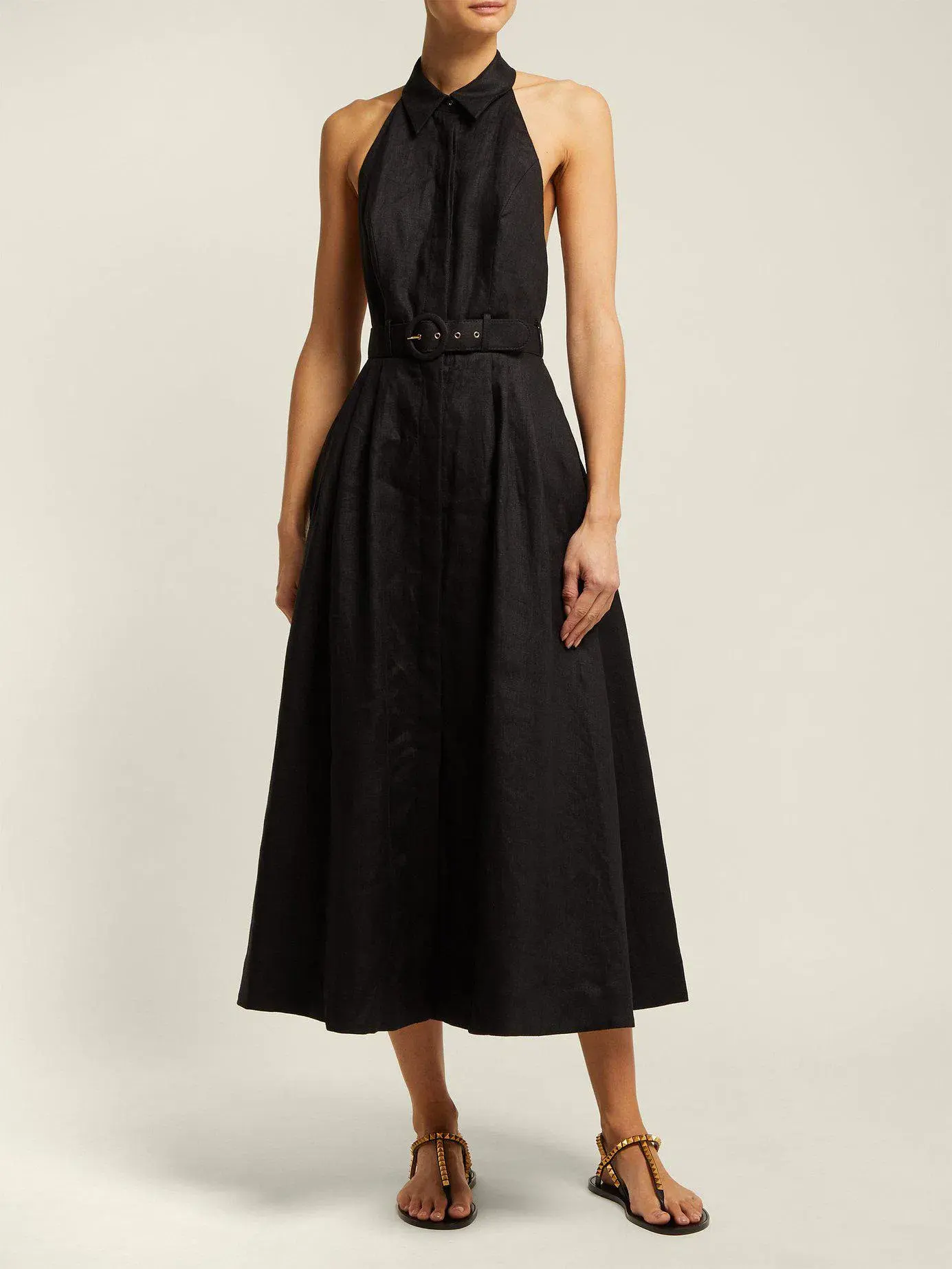 Zimmermann Primrose Halter Midi Dress Black Size 2 / AU 12 - Image 1