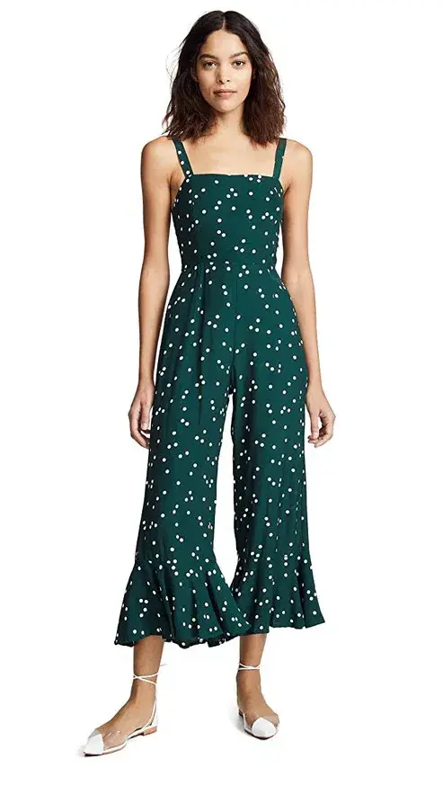 Faithfull The Brand Lea Jumpsuit Green Print Size XS / AU 6 - Image 2