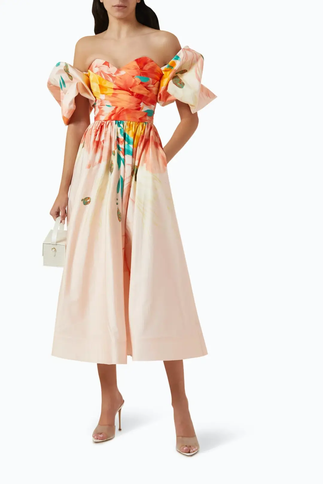 Leo Lin Maevis Midi Dress Euphoria Floral Print Size 10 for rent on The Volte - main image