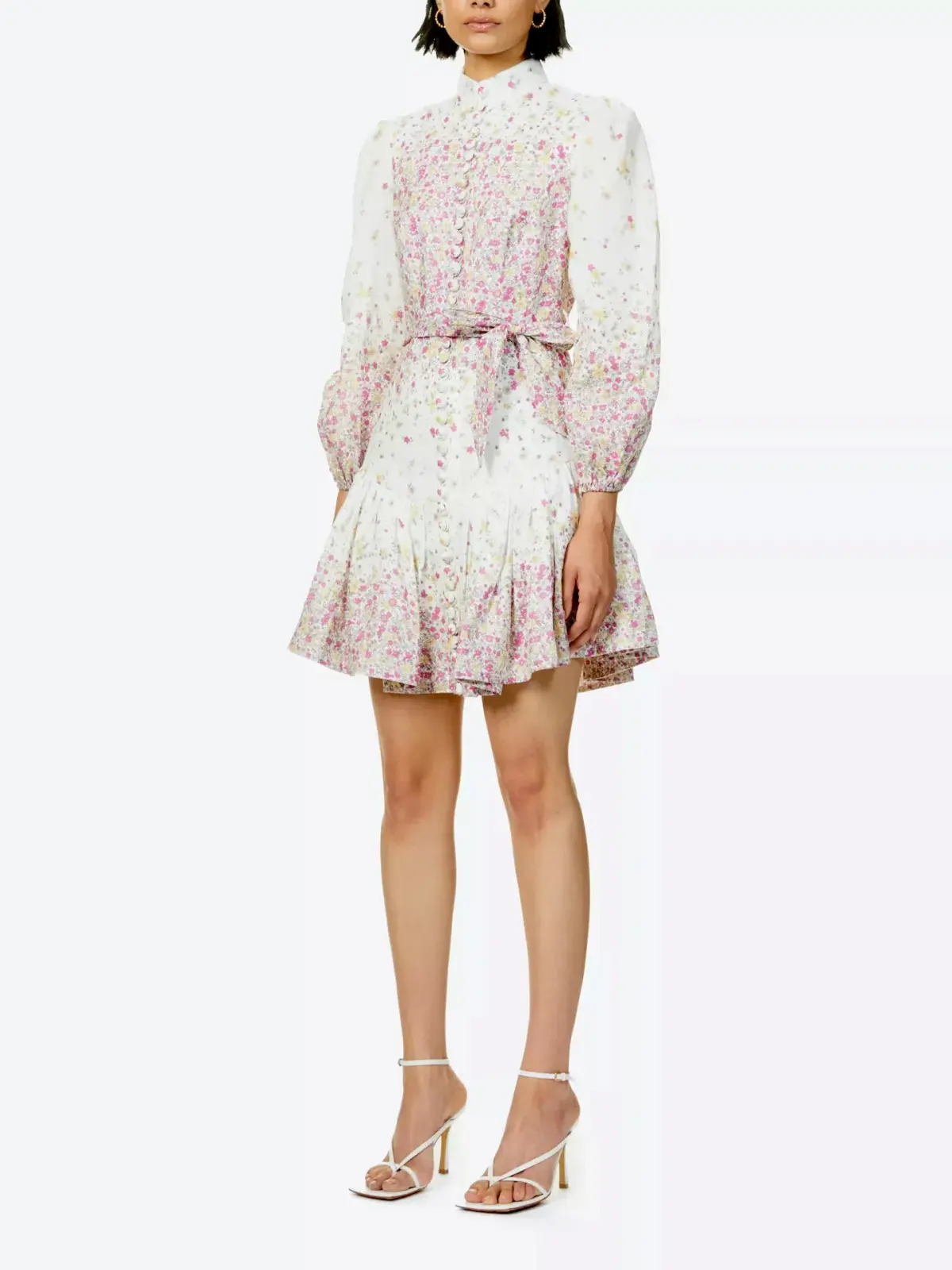 Zimmermann Carnaby Mini Dress Cerise Ditsy Floral Size 2 / AU 12 - Image 2