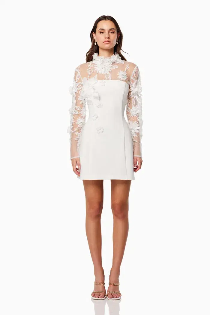 Elliatt Damaris Mini Dress in White Size Large / AU 12 - Image 1