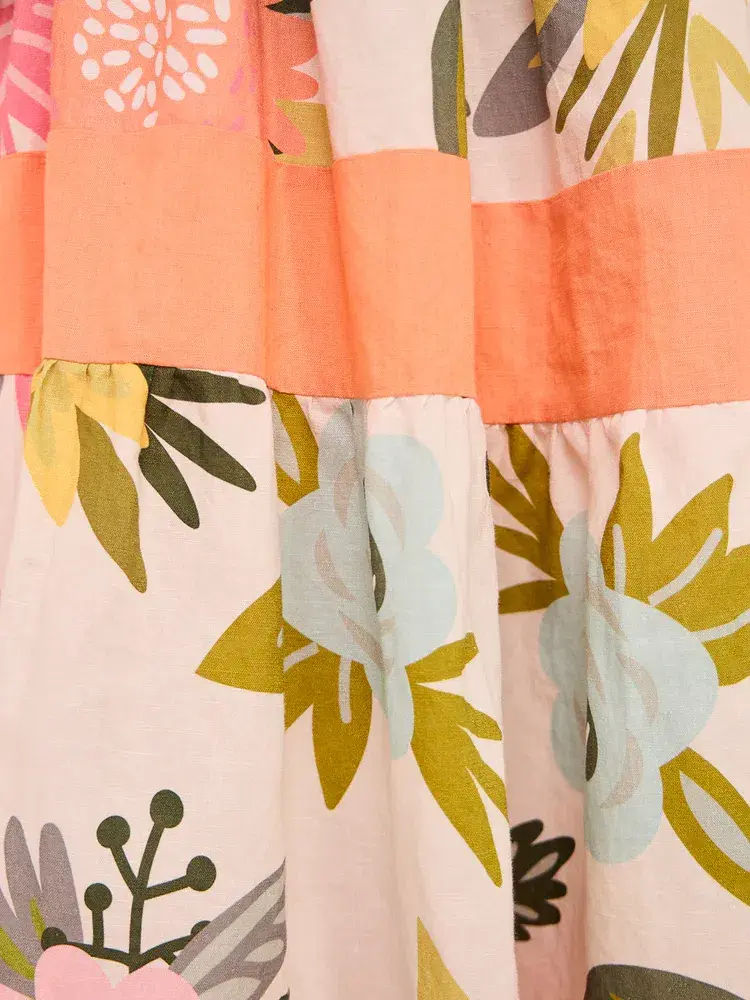 By Nicola Monet Tiered Maxi Dress In Potpourri/Melon Size 10 - Image 10