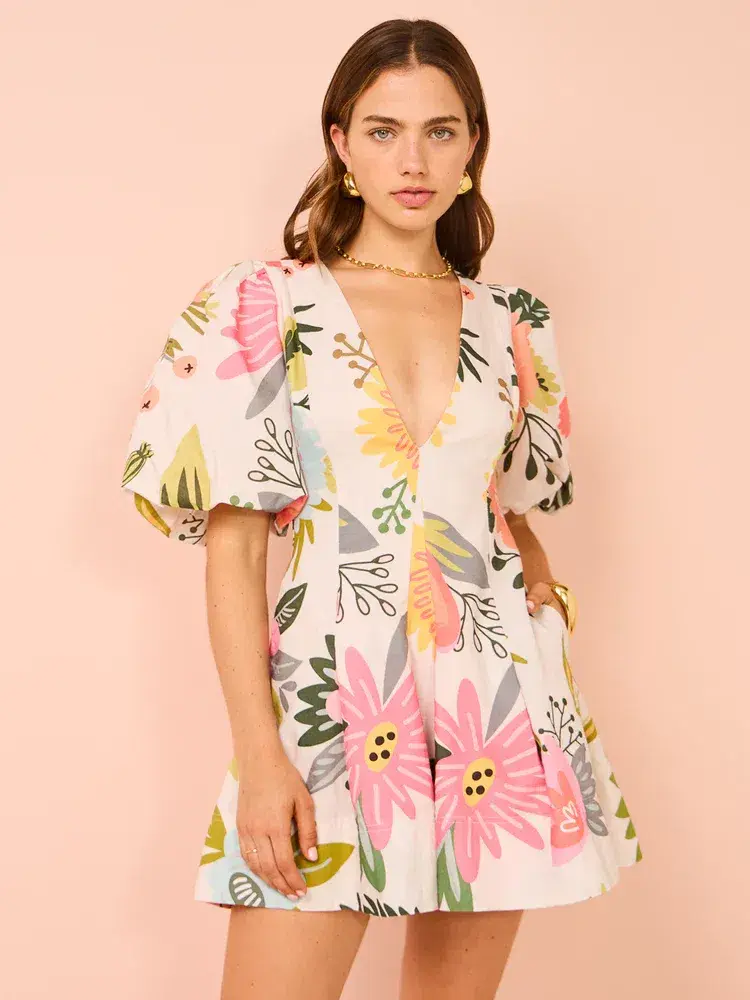 By Nicola Wavy Mini Dress In Potpourri Size 8 - Image 5