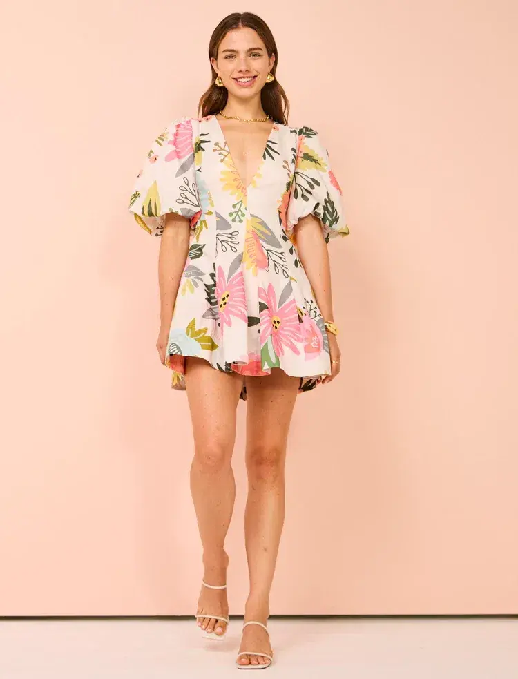 By Nicola Wavy Mini Dress In Potpourri Size 8 - Image 1