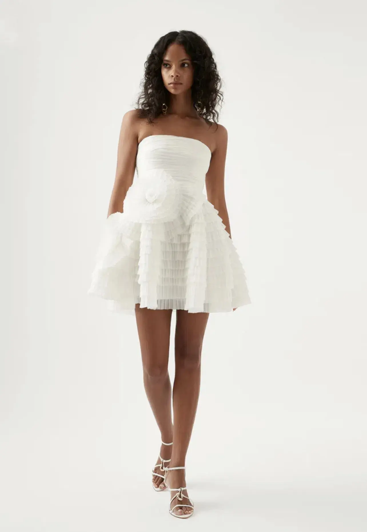 Aje Expressive Pleated Mini Dress White Size 8 - Image 1
