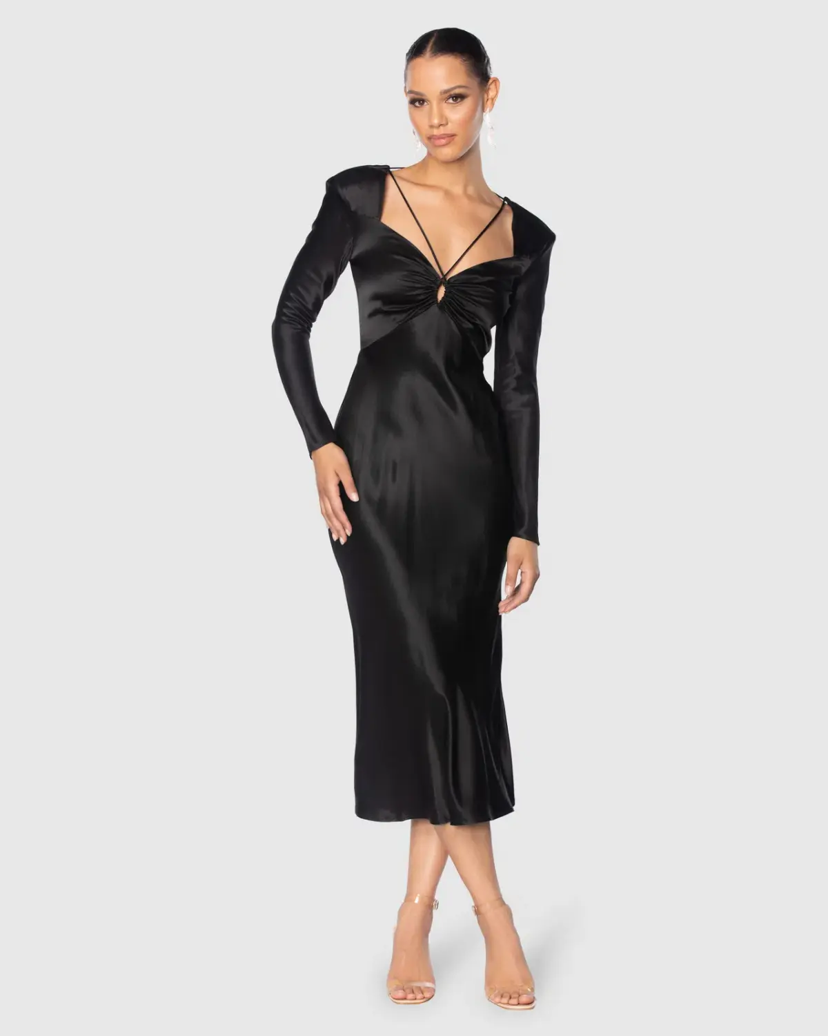 Azzurielle Fondi Midi Dress Black Size 8 - Image 1