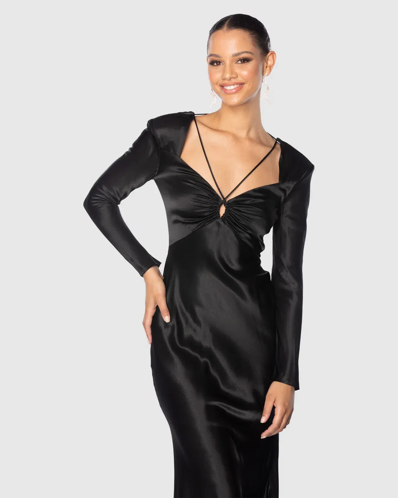 Azzurielle Fondi Midi Dress Black Size 8 - Image 2