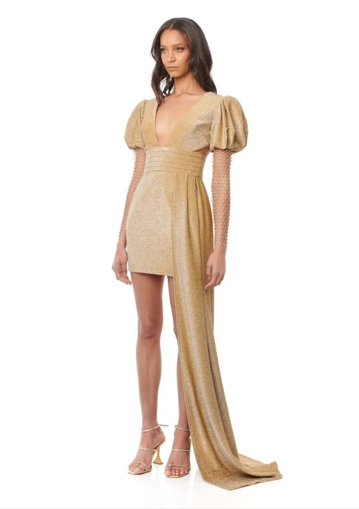 Eliya The Label Carla Mini Dress in Gold Size X-Small / AU 6 - Image 2