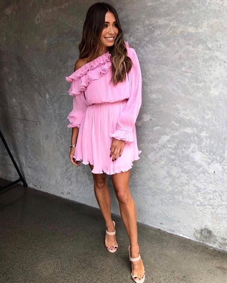 Mossman A Slice of Heaven Mini Dress Pink Size 12 for rent on The Volte - main image