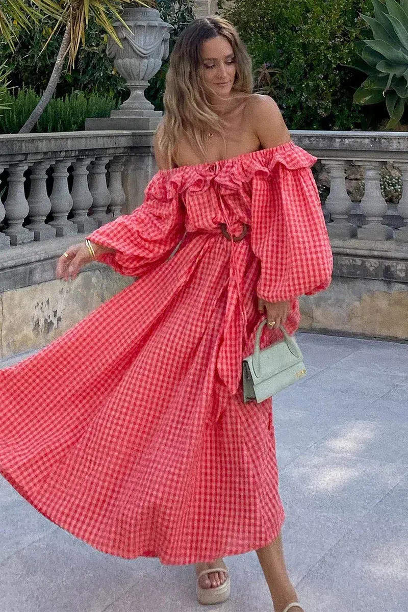 Spell Strawberry Fields Midi Dress Pink Size L/ AU 12 - Image 2