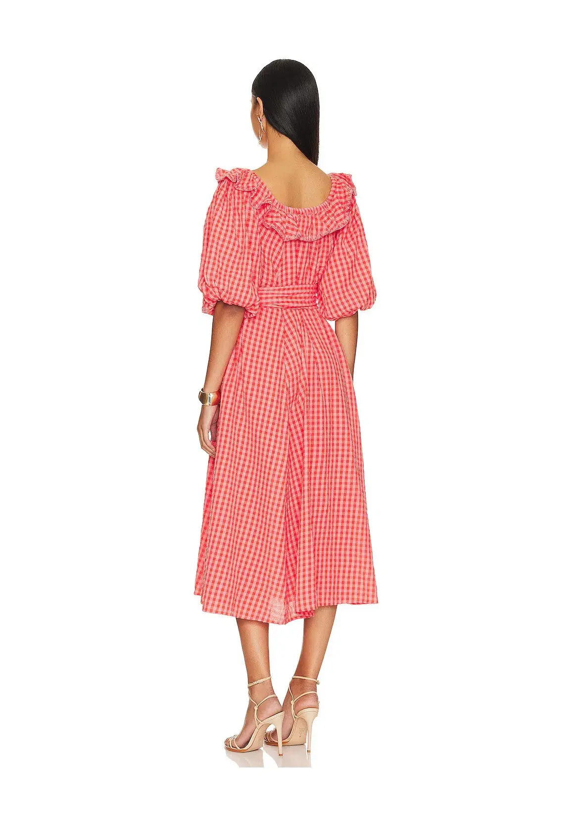 Spell Strawberry Fields Midi Dress Pink Size L/ AU 12 - Image 3