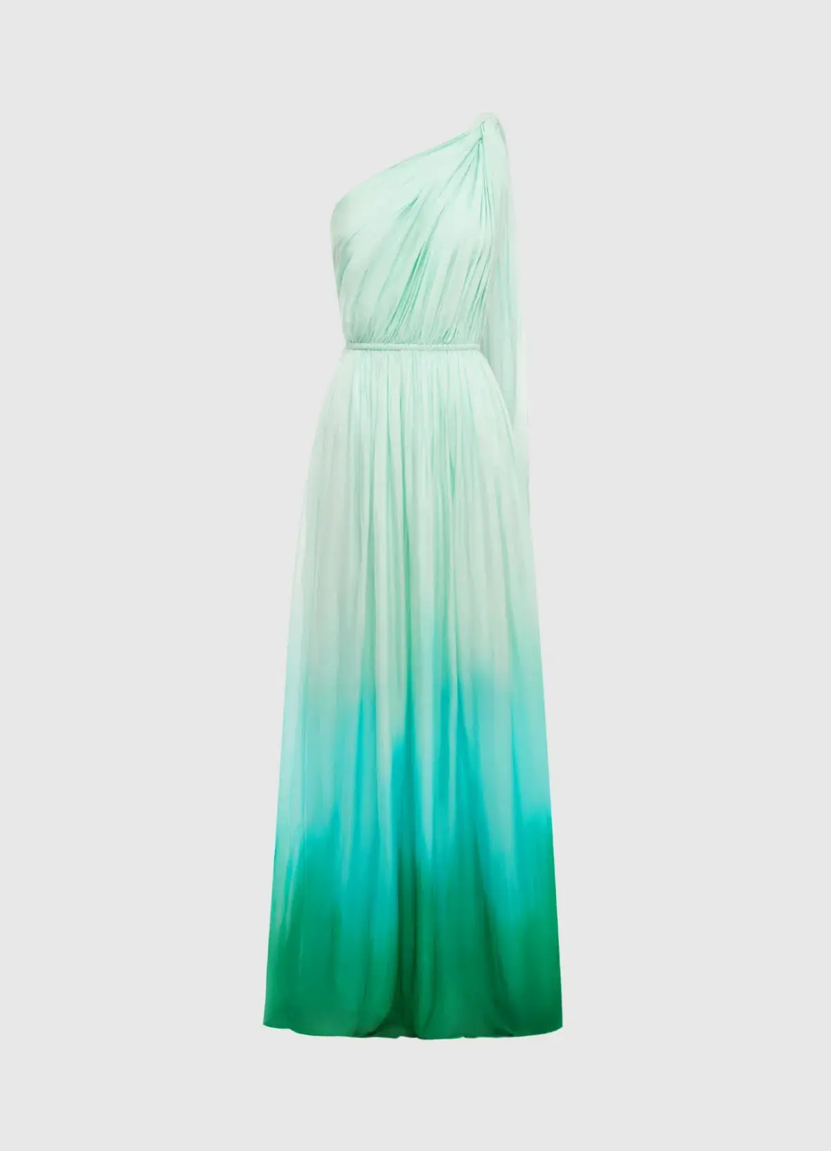 Leo Lin Adriana One Shoulder Maxi Dress Ombre Turquoise Size 14 - Image 4