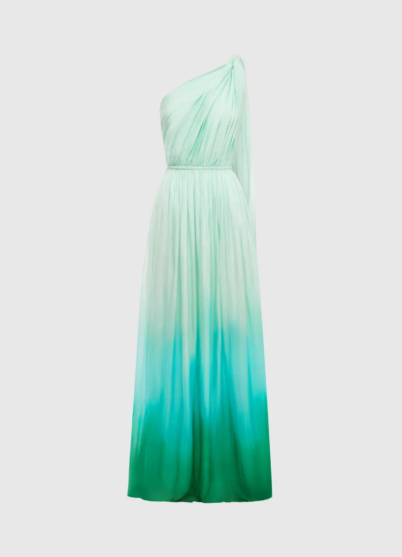 Leo Lin Adriana One Shoulder Maxi Dress Ombre Turquoise Size 14 - Image 4