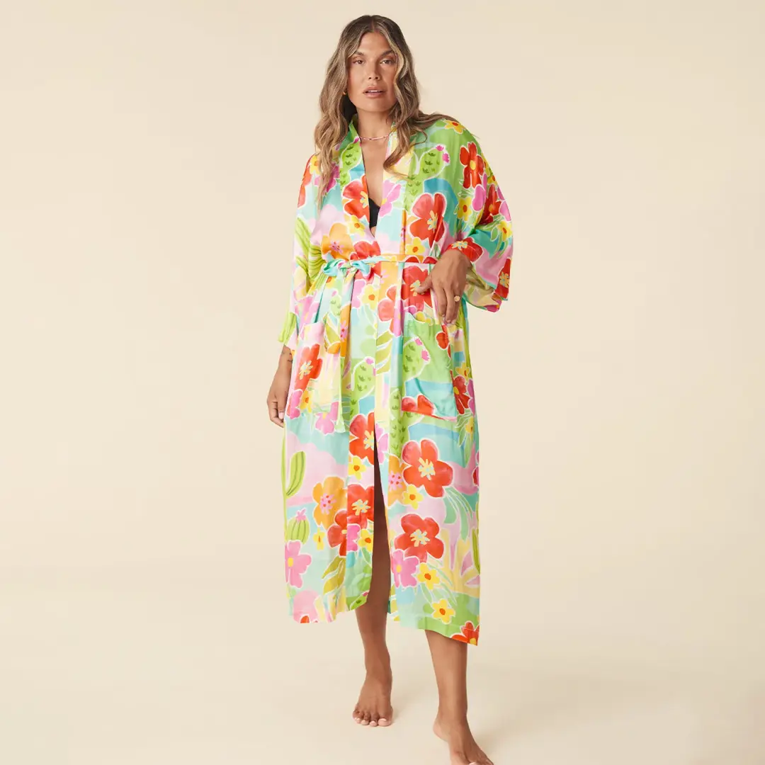 Spell Margie Hour Maxi Robe in Tutti Fruiti One Size  for rent on The Volte - main image