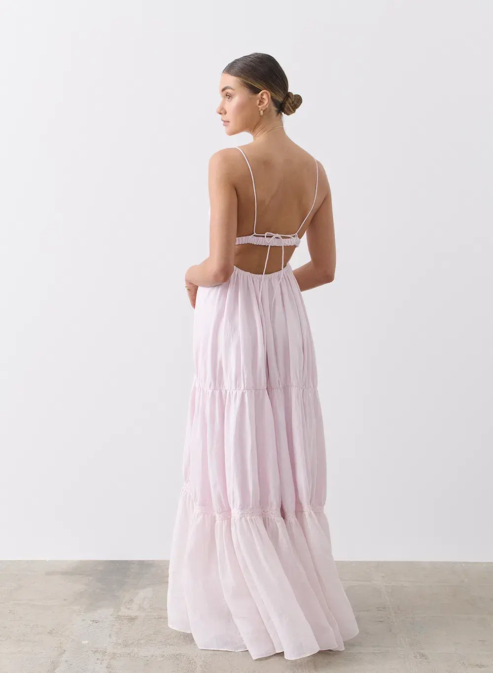 Joslin Liana Linen Ramie Maxi Dress Pink Size 8 - Image 3